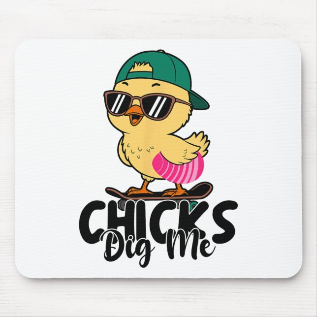 Chicks Dig Me Easter Toddler Boys Men Happy Easter Mouse Pad (Front)