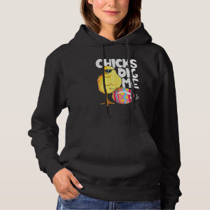 Chicks Dig Me Funny Easter Egg Hunting Hunter Boys Hoodie