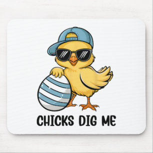 Chicks Dig Me Happy Easter Toddler Boys Mens Funny Mouse Pad