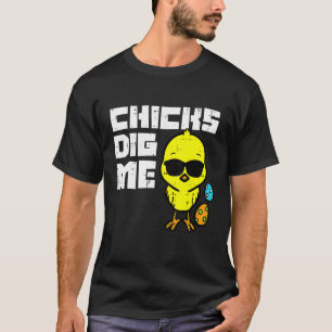 Chicks Dig Me Sunglasses Cool Toddler Boys Easter T-Shirt