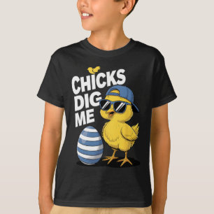 Chicks Dig Me Toddler Boy Easter Boys Easter Toddl T-Shirt