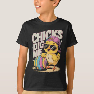 Chicks Dig Me Toddler Boy Easter Boys Easter Toddl T-Shirt