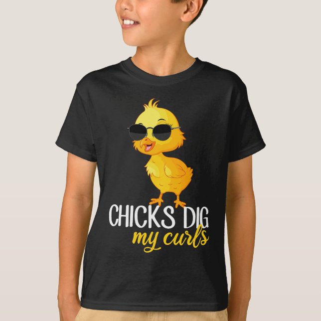 Chicks dig my curls, hair toddler T-Shirt (Front)
