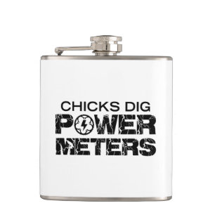 Chicks Dig Power Meters Hip Flask