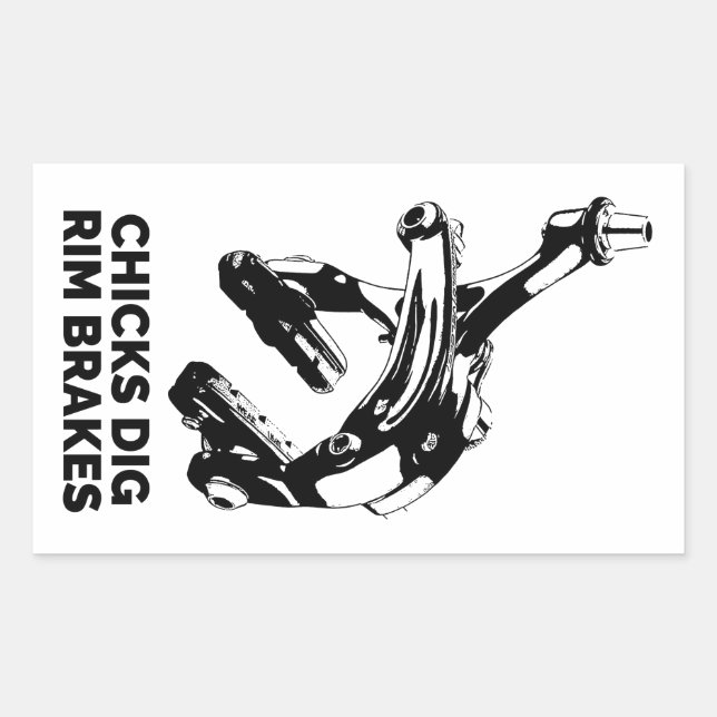 Chicks Dig Rim Brakes Sticker (Front)