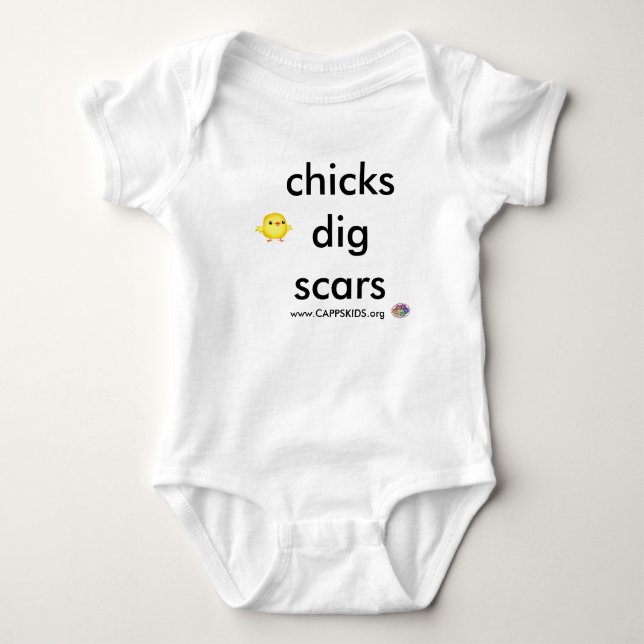 Chicks Dig Scars CAPPSKIDS Baby Bodysuit (Front)