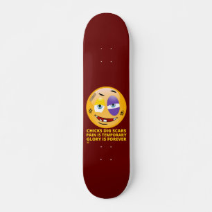 "CHICKS DIG SCARS" funny emoji Skateboard