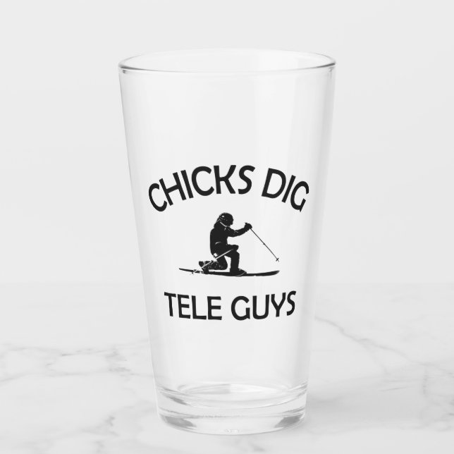 Chicks Dig Tele Guys Glass (Front)