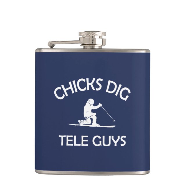 Chicks Dig Tele Guys Hip Flask (Front)
