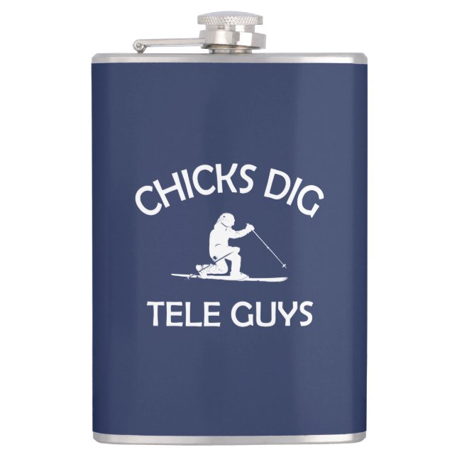 Chicks Dig Tele Guys Hip Flask (Front)