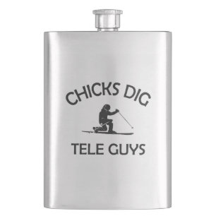 Chicks Dig Tele Guys Hip Flask
