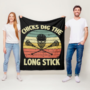 Chicks Dig The Long Stick Fleece Blanket