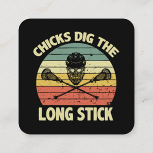 Chicks Dig The Long Stick Square Business Card