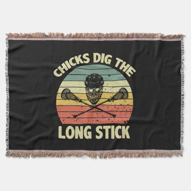 Chicks Dig The Long Stick Throw Blanket (Front)