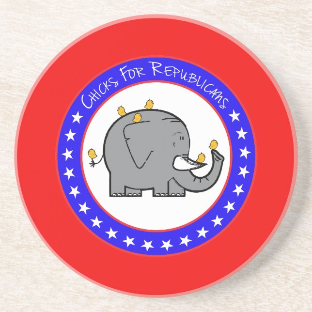 chicks for republicans coaster (Front)