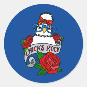 Chicks Rock Silkie Chicken Sticker
