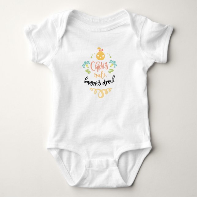 Chicks Rule! Baby Bodysuit (Front)