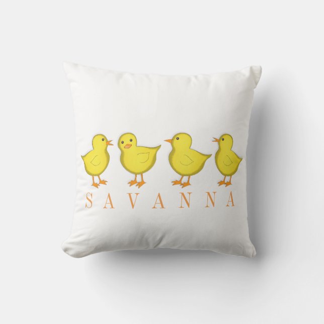 Chicks Throw Pillow (Front)