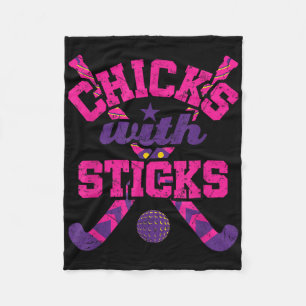 Chicks With Sticks Field Hockey Player  Fleece Blanket
