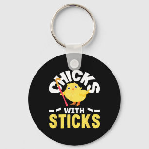 Chicks With Sticks Field Hockey Player Fun  Keychain