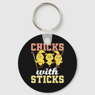 Chicks With Sticks - Field Hockey Player Hockey Fa Keychain