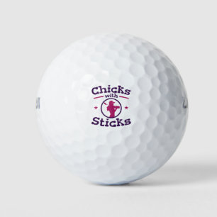 Chicks with Sticks Golf Golfing Golfer Women Balls