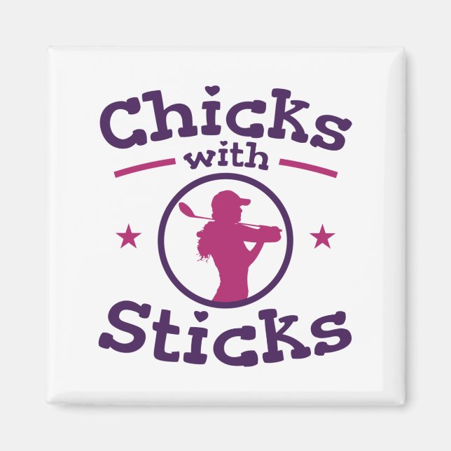 Chicks with Sticks Golf Golfing Golfer Women Magnet (Front)