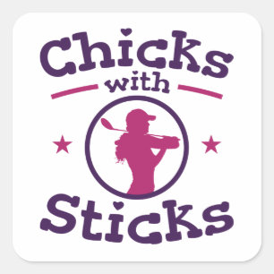 Chicks with Sticks Golf Golfing Golfer Women Square Sticker