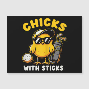 Chicks With Sticks Golfer Girl Woman Golf Club Gol