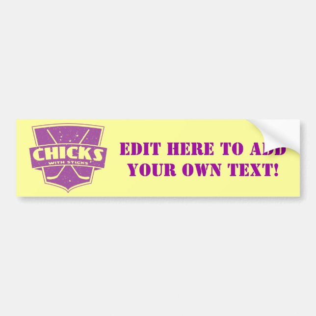 Chicks With Sticks Hockey Bumper Sticker (Front)