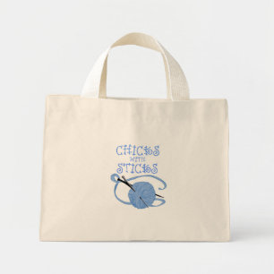 Chicks With Sticks Mini Tote Bag