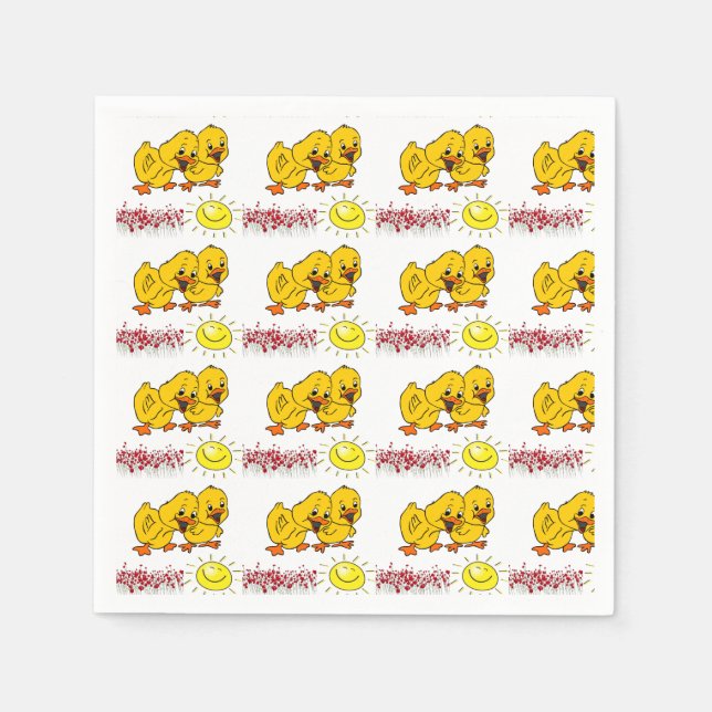 Chicks Yellow Roses Floral Snake Napkin (Front)