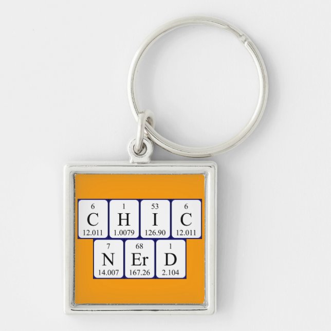 ChicNerd periodic table phrase keyring (Front)