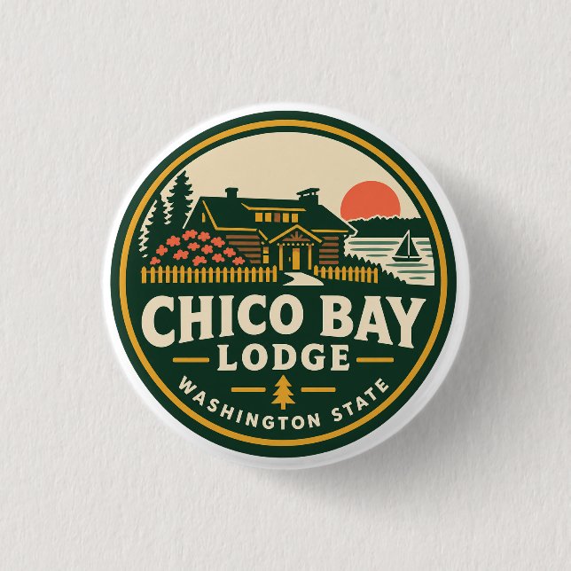 Chico Bay Lodge Button Pin (Front)