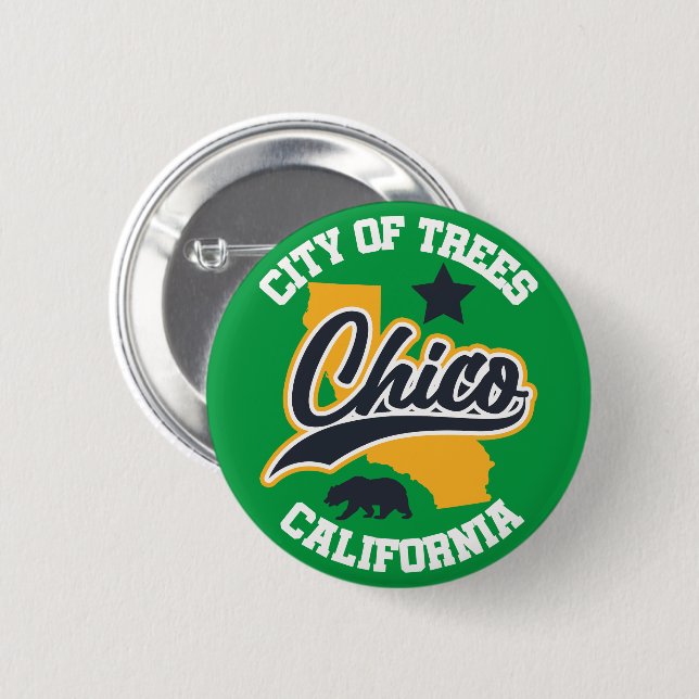 Chico, California 2 Inch Round Button (Front & Back)