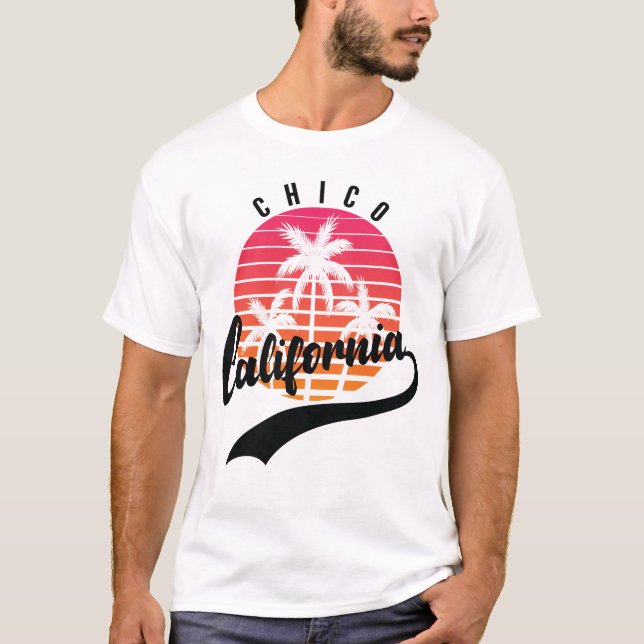 Chico, California Retro Sunset Men's T-Shirt (Front)