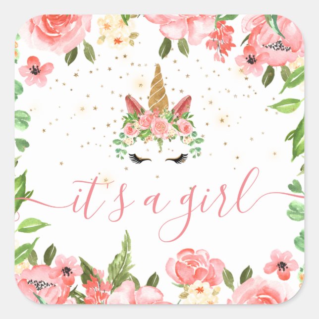 chicorne blanche floral C'est une fille Sticker (Devant)