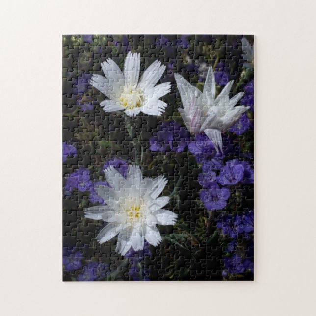 Chicory and Phacelia Wildflowers Jigsaw Puzzle (Vertical)