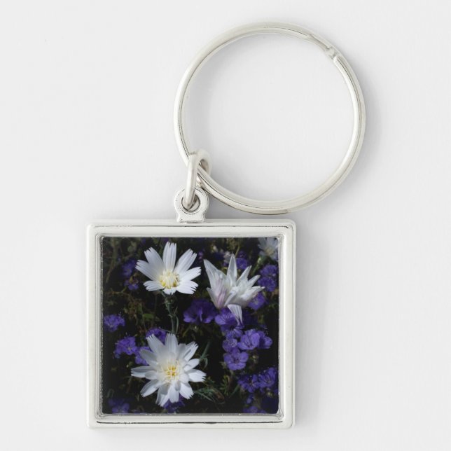 Chicory and Phacelia Wildflowers Keychain (Front)