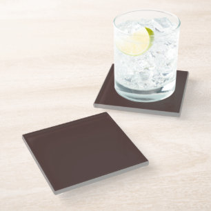 Chicory Coffee Solid Colour Print, Neutral Brown Glass Coaster