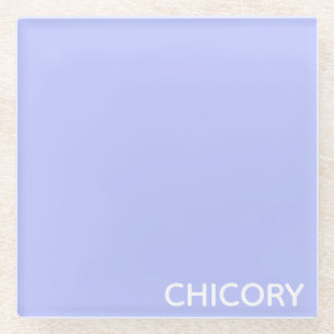 Chicory Flower blue colour name Glass Coaster