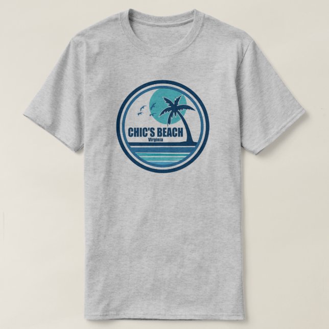 Chic's Beach Virginia Palm Tree Birds T-Shirt (Design Front)