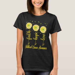 chidhood cancer faith hope love daisy flower T-Shirt
