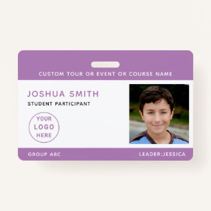 Chidren Photo ID Badge Music Tour School Trip 