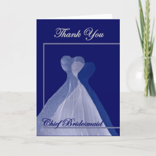 Chief Bridesmaid Wedding THANK YOU Card