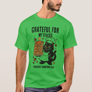 Chief cat "gratefull for my stacks" funny T-Shirt