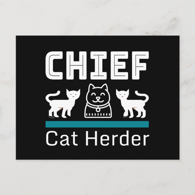 Chief Cat Herder Funny Postcard (Front)