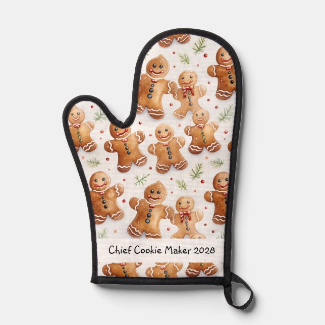 Chief Cookie Maker Gingerbread  Oven Mitt (Front)