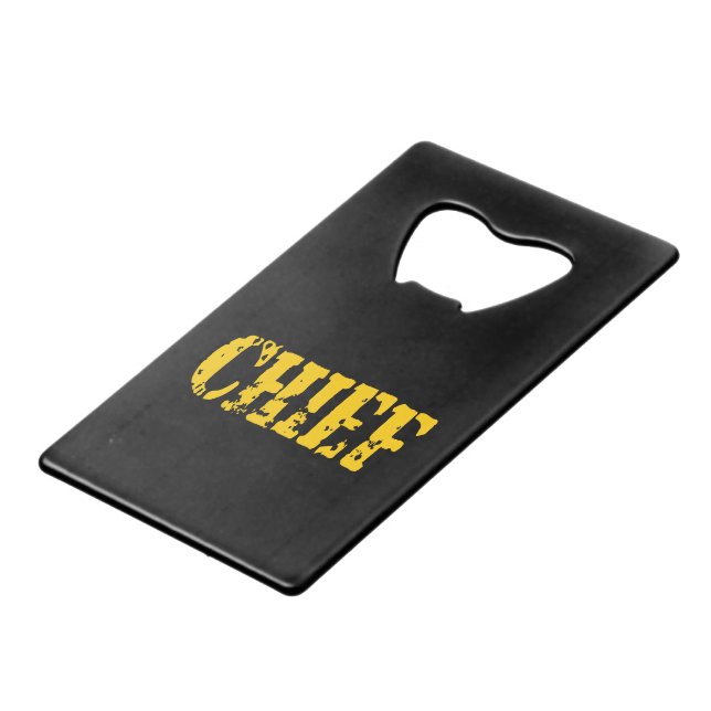 CHIEF CREDIT CARD BOTTLE OPENER (Front Angled)