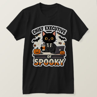 Chief Executive of Spooky Black Cat Halloween T-Shirt